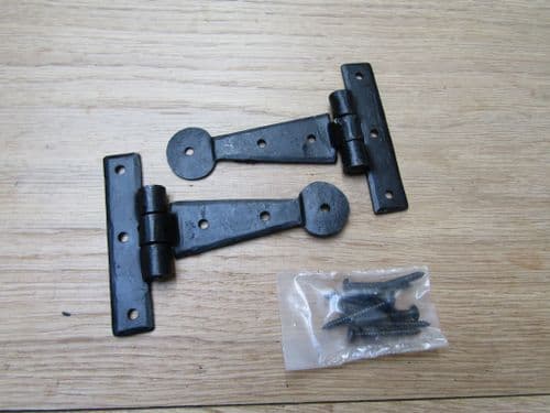 Pair Of Penny End Canet Hinges 4" Black Wax