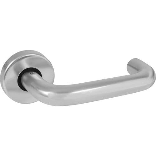 Pair Of Round Bar Lever On Rose Door Handles Satin Aluminium