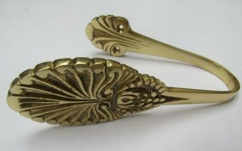 Pair Of Sunray Curtain Hold Back Polished Brass