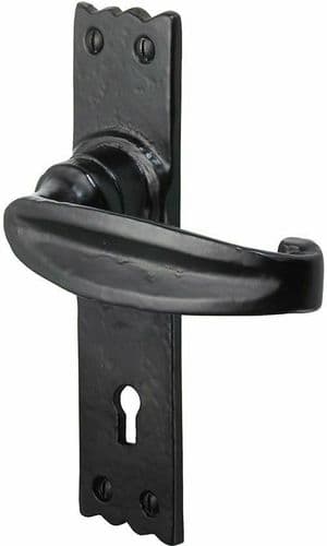 Pair Of Tewkesbury Lever Lock Handles Black Antique