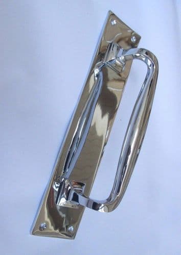 Plain Handle On Plate Cranked Polished Chrome 12"