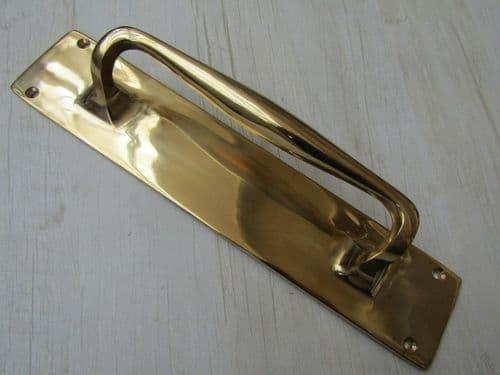 Plain Handle On Plate Polished Brass