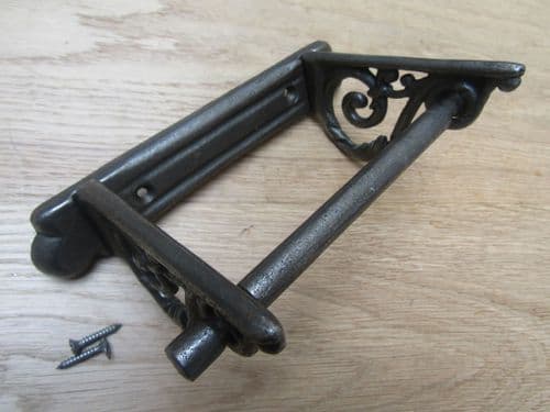 Plain Scroll Toilet Roll Holder Antique Iron