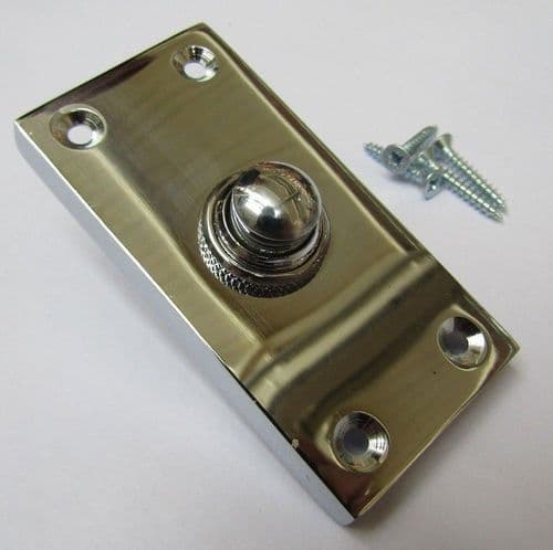 Plain Victorian Large Bell Push Polished Chrome