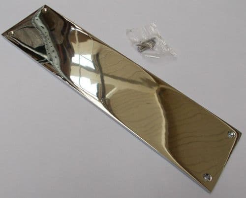 Plain Victorian Polished Chrome Finger Plate