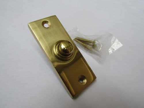 Plain Victorian Slim Bell Push Polished Brass