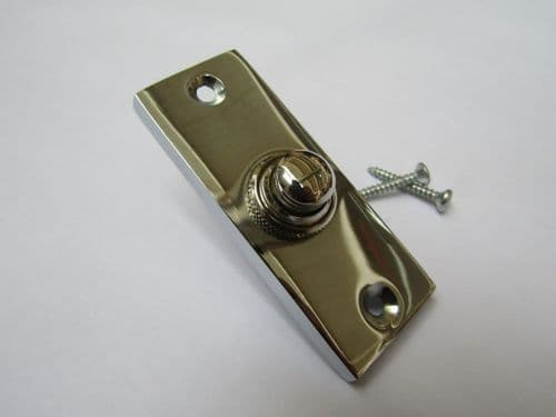 Plain Victorian Slim Bell Push Polished Chrome