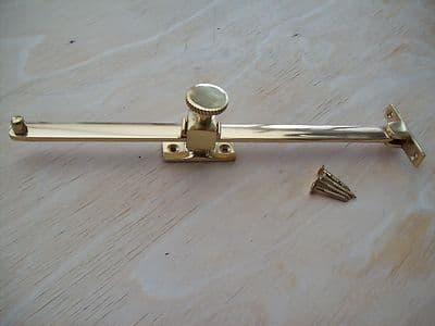 Frelan - Sliding Screw Down Window Stay (12") 350mm - Polished Brass