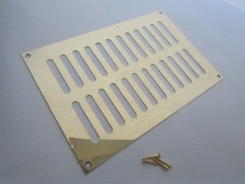 Polished Brass Slotted Air Vent 229mm X 152mm