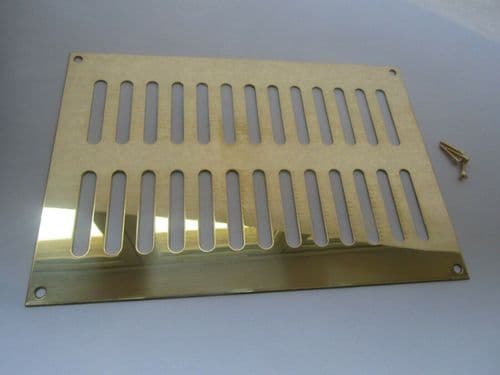 Polished Brass Slotted Air Vent 242mm X 165mm