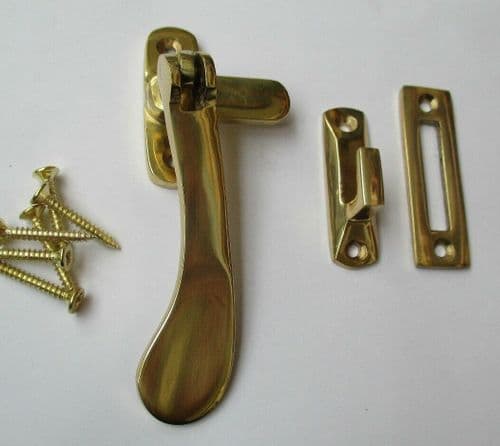 Polished Brass Window Fittings Hook & Mortice Fastener