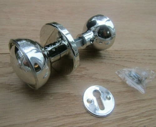 Polished Chrome Pack Of 3 Plastic Rim Mortice Knobs