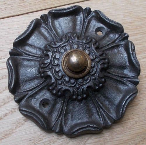 Poppy Large Bell Push Antique Iron