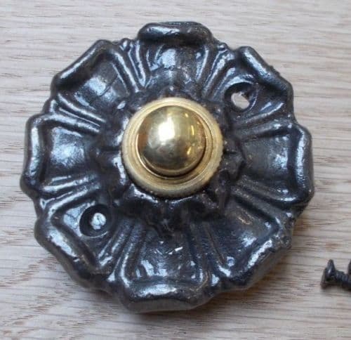 Poppy Small Bell Push Antique Iron