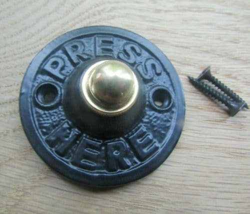Press Embossed Round Bell Push Cast Iron
