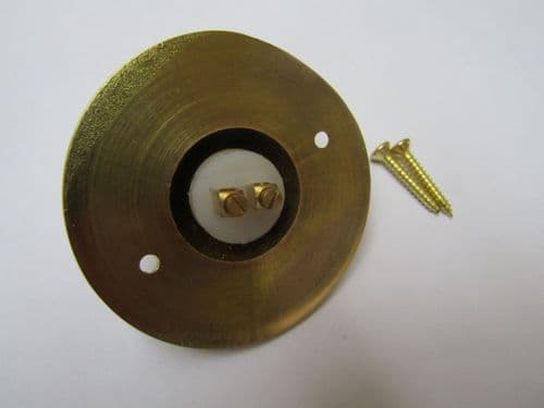 Press Embossed Round Bell Push Polished Brass
