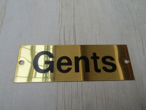 Rectangular Brass Gents Door Sign