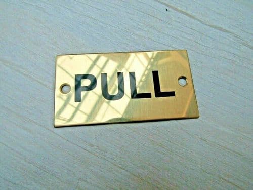 Rectangular Brass Pull Door Sign