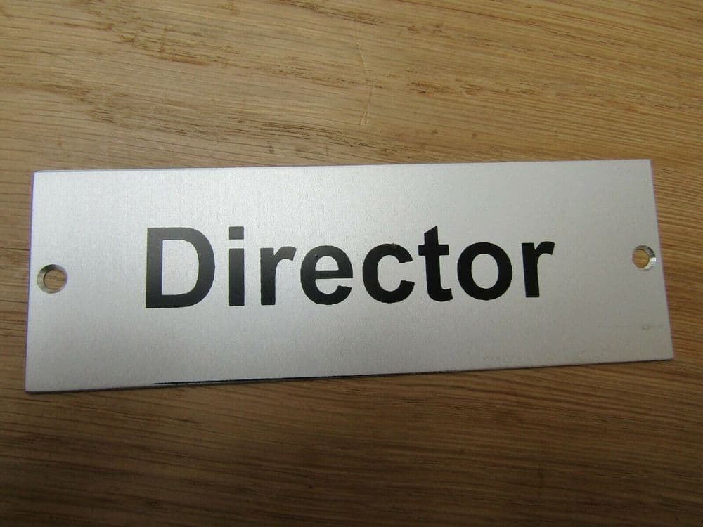 Rectangular Satin Aluminium Director Door Sign