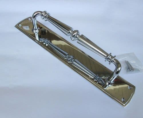 Regency Handle On Plate Polished Chrome 15"