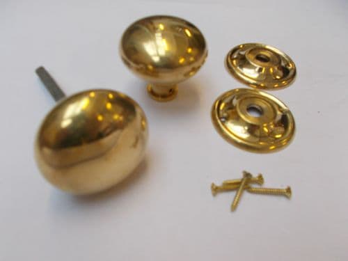 Rim Cottage Knob Set Natural Brass 65mm