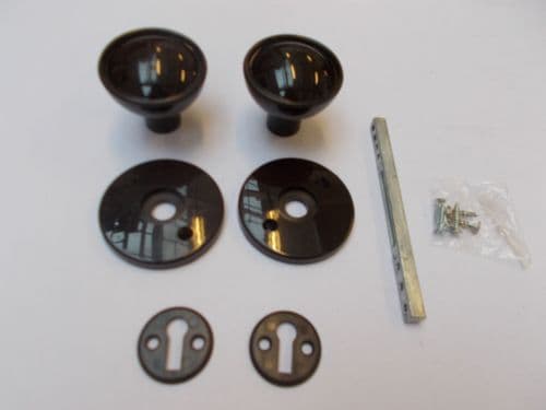 Rim Door Knob Set Shed Rim Brown