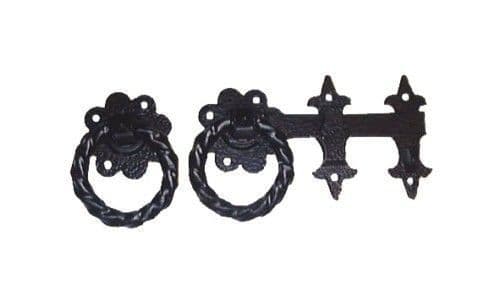Ring Latch 6" Twisted Black Cast Iron