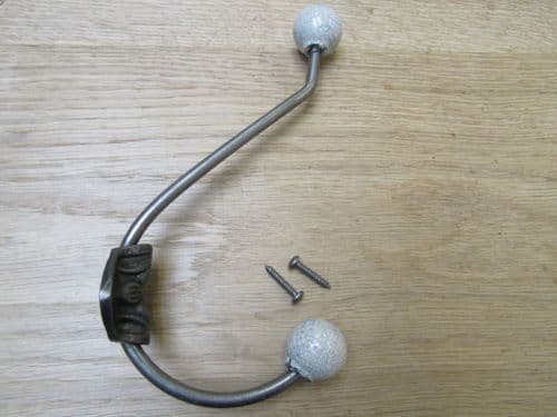 Rosette Ceramic Ball Tip Coat Hook Crackled White