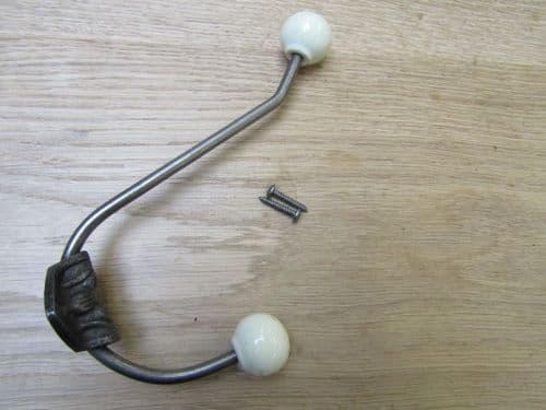 Rosette Ceramic Ball Tip Coat Hook Cream