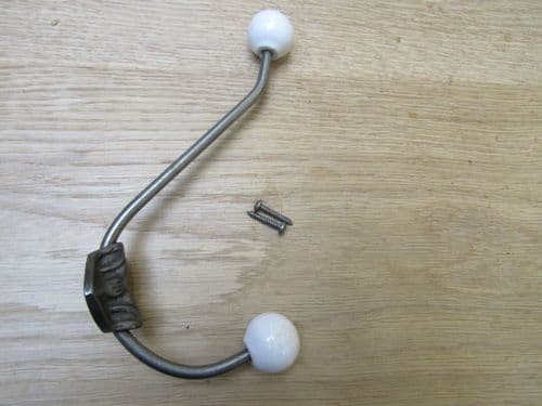 Rosette Ceramic Ball Tip Coat Hook White