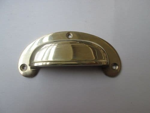 Round Lipped Canet Cup Pull Handle Polished Brass