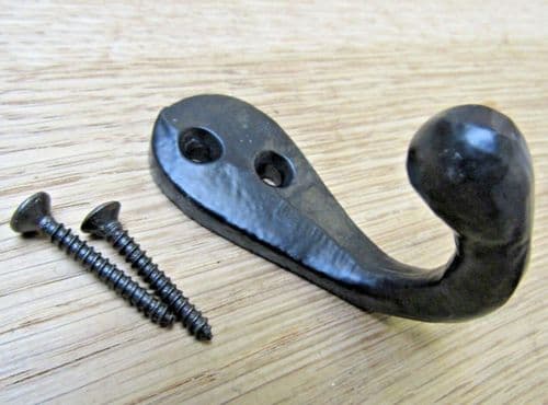Single Robe Hook Black Antique