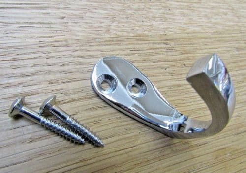 Single Robe Hook Polished Chrome