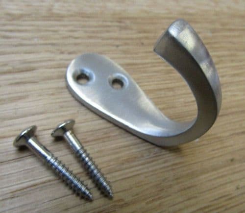 Single Robe Hook Satin Chrome Chrome
