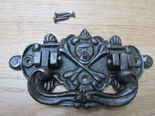 Skull And Bones Chest Handle Antique Iron