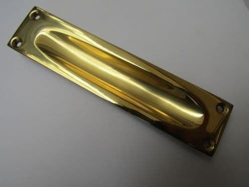 Sliding Slim Recessed Handle Large Polished Brass