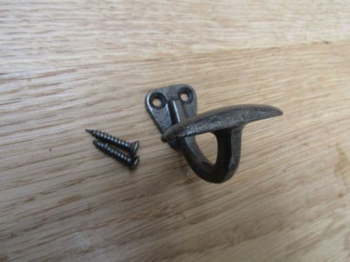 Small Bowler Single Robe Hook Antique Iron
