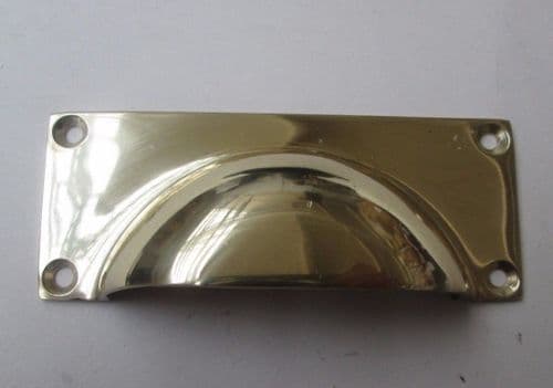 Small Rectangular Cup Handle Polished Brass
