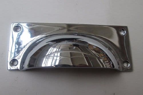 Small Rectangular Cup Handle Polished Chrome