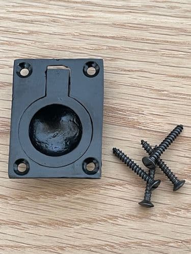 Small Rectangular Ring Pull Black Antique