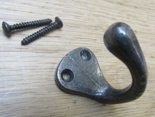Small Single Robe Hook Antique Iron