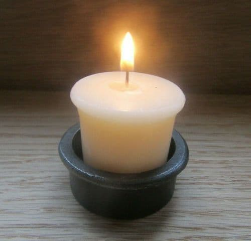 Small Tea Light Holder Rustic Cast Iron