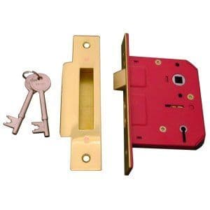Solid Brass Forend 5 Lever Sashlock Set 63mm - Mortice Sash Door Lock