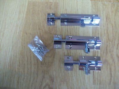 Solid Brass With Chrome Finish Bathroom Toilet Cupboard Door Lock Bolt