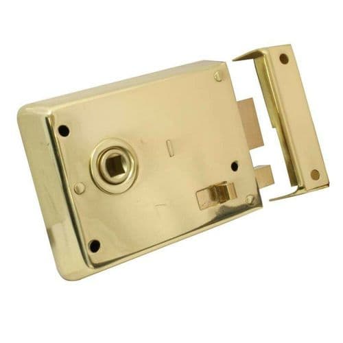 Steel 4" Rim Latch With Snib Brass
