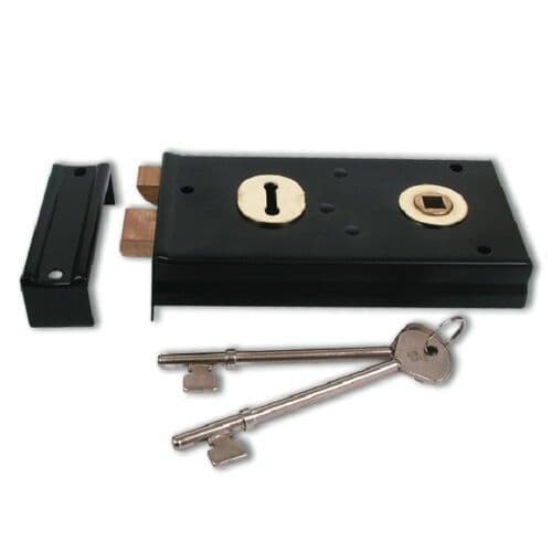 Steel 5" Rim Lock Black