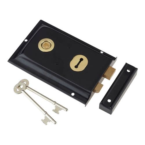 Steel 6" Rim Lock Black