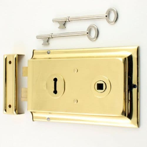 Steel 6" Rim Lock Brass