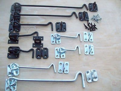 Steel Black Galvanised Can Hook And Eye Shed Gate Door Latch