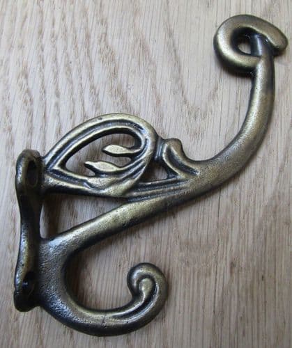 Swan P Coat Hook Antique Brass